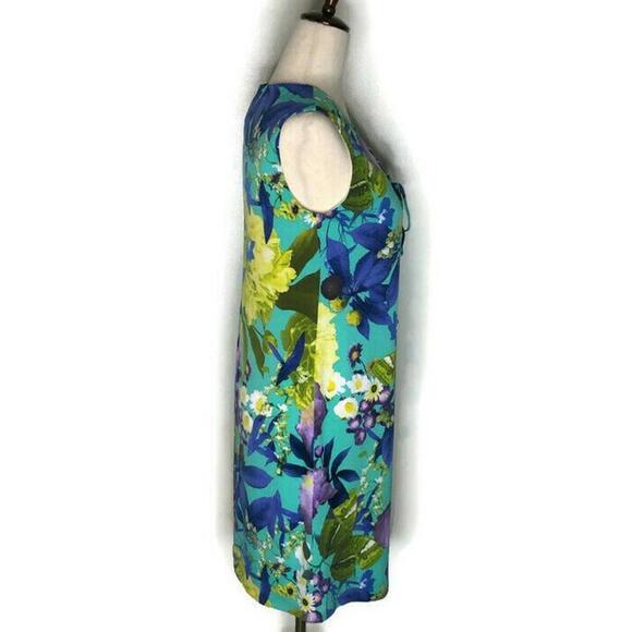 Vintage Regina Kravitz Stitch NY Floral Sleeveless Shift Dress V Neck Lined XS - Picture 5 of 9